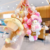 Maxbell Cute Beaded Keychain Creative Multifunction Portable Keyring for Women Girls Melody