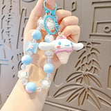 Maxbell Cute Beaded Keychain Creative Multifunction Portable Keyring for Women Girls Big Ear Dog