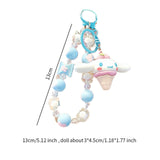 Maxbell Cute Beaded Keychain Creative Multifunction Portable Keyring for Women Girls Big Ear Dog