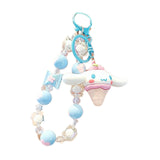 Maxbell Cute Beaded Keychain Creative Multifunction Portable Keyring for Women Girls Big Ear Dog