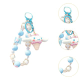 Maxbell Cute Beaded Keychain Creative Multifunction Portable Keyring for Women Girls Big Ear Dog