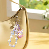 Maxbell Cute Beaded Keychain Creative Multifunction Portable Keyring for Women Girls Kuromi