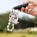 Maxbell Cute Beaded Keychain Creative Multifunction Portable Keyring for Women Girls Kuromi