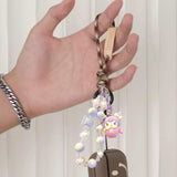 Maxbell Cute Beaded Keychain Creative Multifunction Portable Keyring for Women Girls Kuromi