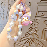 Maxbell Cute Beaded Keychain Creative Multifunction Portable Keyring for Women Girls Kuromi