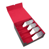 Maxbell Card Deck Case Card Storage Box for Collectible Basketball Cards Sport Cards red Lining