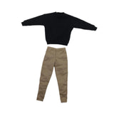 Maxbell Causal 1/6 Sweatshirts and Pants Set Costume for 12 inch Male Action Figures black