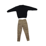Maxbell Causal 1/6 Sweatshirts and Pants Set Costume for 12 inch Male Action Figures black