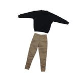 Maxbell Causal 1/6 Sweatshirts and Pants Set Costume for 12 inch Male Action Figures black