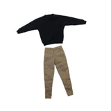 Maxbell Causal 1/6 Sweatshirts and Pants Set Costume for 12 inch Male Action Figures black