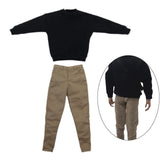 Maxbell Causal 1/6 Sweatshirts and Pants Set Costume for 12 inch Male Action Figures black