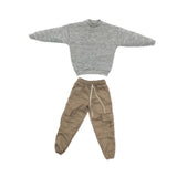 Maxbell Causal 1/6 Sweatshirts and Pants Set Costume for 12 inch Male Action Figures grey
