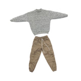 Maxbell Causal 1/6 Sweatshirts and Pants Set Costume for 12 inch Male Action Figures grey
