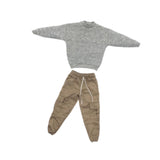 Maxbell Causal 1/6 Sweatshirts and Pants Set Costume for 12 inch Male Action Figures grey