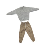 Maxbell Causal 1/6 Sweatshirts and Pants Set Costume for 12 inch Male Action Figures grey