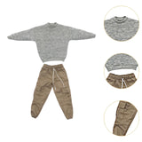 Maxbell Causal 1/6 Sweatshirts and Pants Set Costume for 12 inch Male Action Figures grey