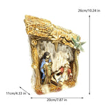 Maxbell LED Lamp Holy Family Sculptures Nativity Figurines for Car Desktop Christmas