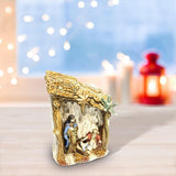 Maxbell LED Lamp Holy Family Sculptures Nativity Figurines for Car Desktop Christmas