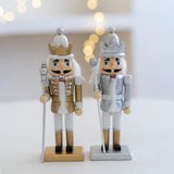 Maxbell Christmas Nutcracker (16cm Tall) Handpainted Crafts for Table Christmas Silver