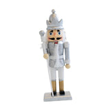 Maxbell Christmas Nutcracker (16cm Tall) Handpainted Crafts for Table Christmas Silver
