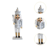 Maxbell Christmas Nutcracker (16cm Tall) Handpainted Crafts for Table Christmas Silver
