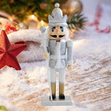Maxbell Christmas Nutcracker (16cm Tall) Handpainted Crafts for Table Christmas Silver