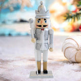Maxbell Christmas Nutcracker (16cm Tall) Handpainted Crafts for Table Christmas Silver