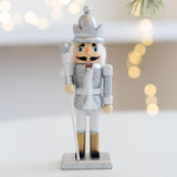 Maxbell Christmas Nutcracker (16cm Tall) Handpainted Crafts for Table Christmas Silver
