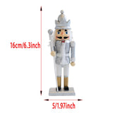 Maxbell Christmas Nutcracker (16cm Tall) Handpainted Crafts for Table Christmas Silver
