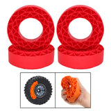 Maxbell 4 Pieces Silicone Tire Inserts Upgrade for 1/10 Scale RC Car Hobby Car Model Red