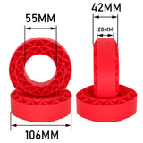 Maxbell 4 Pieces Silicone Tire Inserts Upgrade for 1/10 Scale RC Car Hobby Car Model Red
