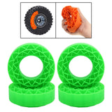 Maxbell 4 Pieces Silicone Tire Inserts Upgrade for 1/10 Scale RC Car Hobby Car Model Green