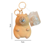 Maxbell Capybara Silicone Keychain Capybara Push to Bubble Pendant for Birthday Gift