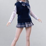 Maxbell 7Pcs 1/6 Scale Women Figure Doll Clothes for 12in Female Action Figures Accs Navy