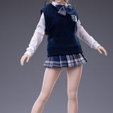 Maxbell 7Pcs 1/6 Scale Women Figure Doll Clothes for 12in Female Action Figures Accs Navy