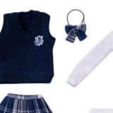 Maxbell 7Pcs 1/6 Scale Women Figure Doll Clothes for 12in Female Action Figures Accs Navy
