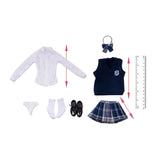 Maxbell 7Pcs 1/6 Scale Women Figure Doll Clothes for 12in Female Action Figures Accs Navy