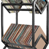 Maxbell Black Vinyl Record Stand Minimalist Record Storage Shelf for Sofa Commercial