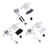 Maxbell 1:12 Scale Schoolgirl Uniform Suit for 1/12 Action Figures BJD Doll Dress up Black
