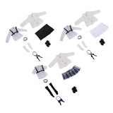 Maxbell 1:12 Scale Schoolgirl Uniform Suit for 1/12 Action Figures BJD Doll Dress up Black