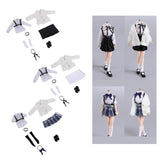 Maxbell 1:12 Scale Schoolgirl Uniform Suit for 1/12 Action Figures BJD Doll Dress up Black