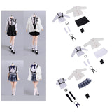 Maxbell 1:12 Scale Schoolgirl Uniform Suit for 1/12 Action Figures BJD Doll Dress up Black
