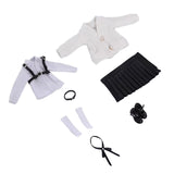 Maxbell 1:12 Scale Schoolgirl Uniform Suit for 1/12 Action Figures BJD Doll Dress up Black