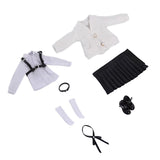 Maxbell 1:12 Scale Schoolgirl Uniform Suit for 1/12 Action Figures BJD Doll Dress up Black