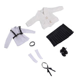 Maxbell 1:12 Scale Schoolgirl Uniform Suit for 1/12 Action Figures BJD Doll Dress up Black