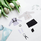 Maxbell 1:12 Scale Schoolgirl Uniform Suit for 1/12 Action Figures BJD Doll Dress up Black