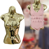 Maxbell Female Mannequin Torso Fashion Hanging Hook for Store Retail Dressmaker Form Gold