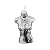 Maxbell Female Mannequin Torso Fashion Hanging Hook for Store Retail Dressmaker Form Silver