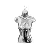 Maxbell Female Mannequin Torso Fashion Hanging Hook for Store Retail Dressmaker Form Silver