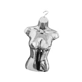 Maxbell Female Mannequin Torso Fashion Hanging Hook for Store Retail Dressmaker Form Silver